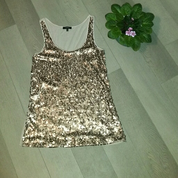 Express Sequin Embellished Tank Top - Picture 1 of 4